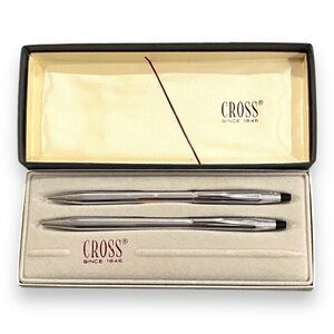 Cross 350105 Chrome Ballpoint Pen and 0.5mm Pencil Set